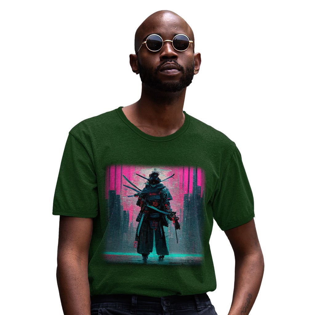 Samurai Style Heavy Cotton T-Shirt - Art Tee Shirt - Urban Style T-Shirt