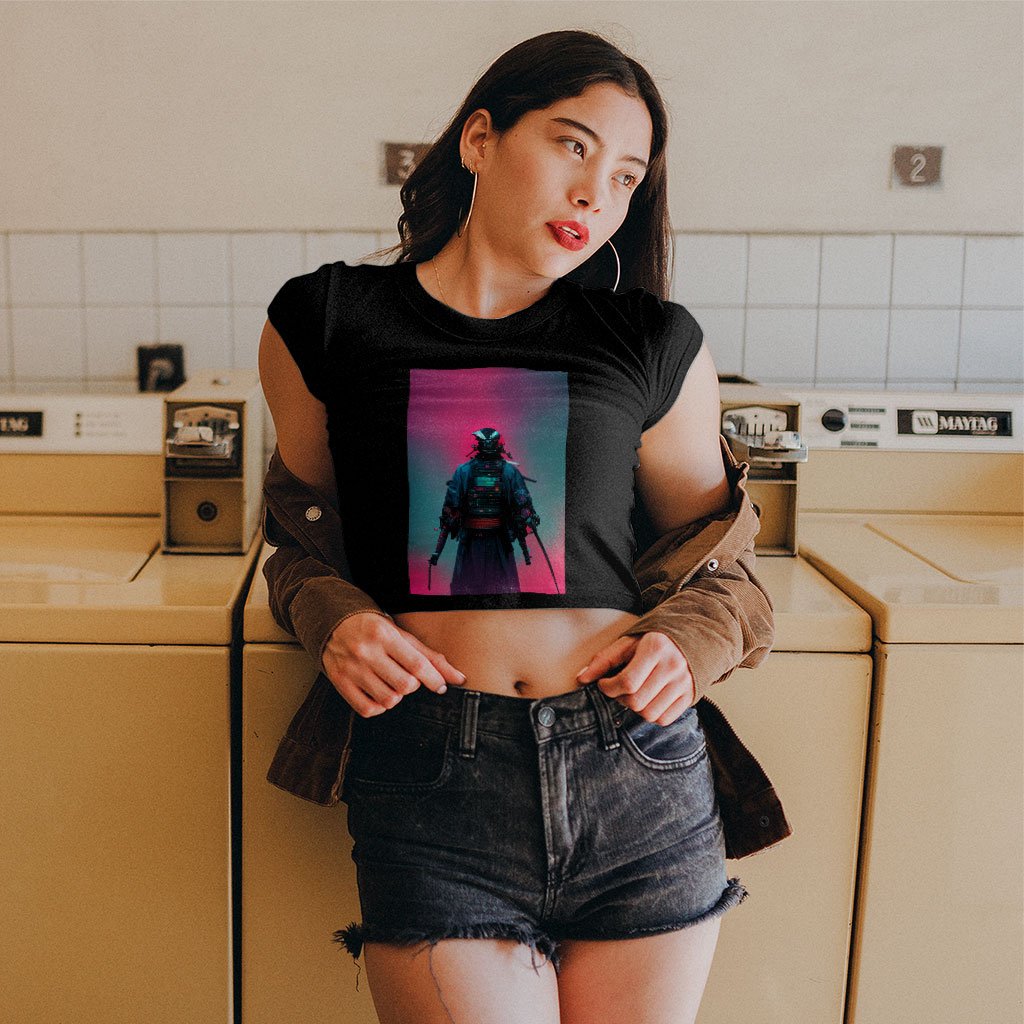Samurai Women's Cropped T-Shirt - Japanese Crop Top - Cool Crop Tee Shirt