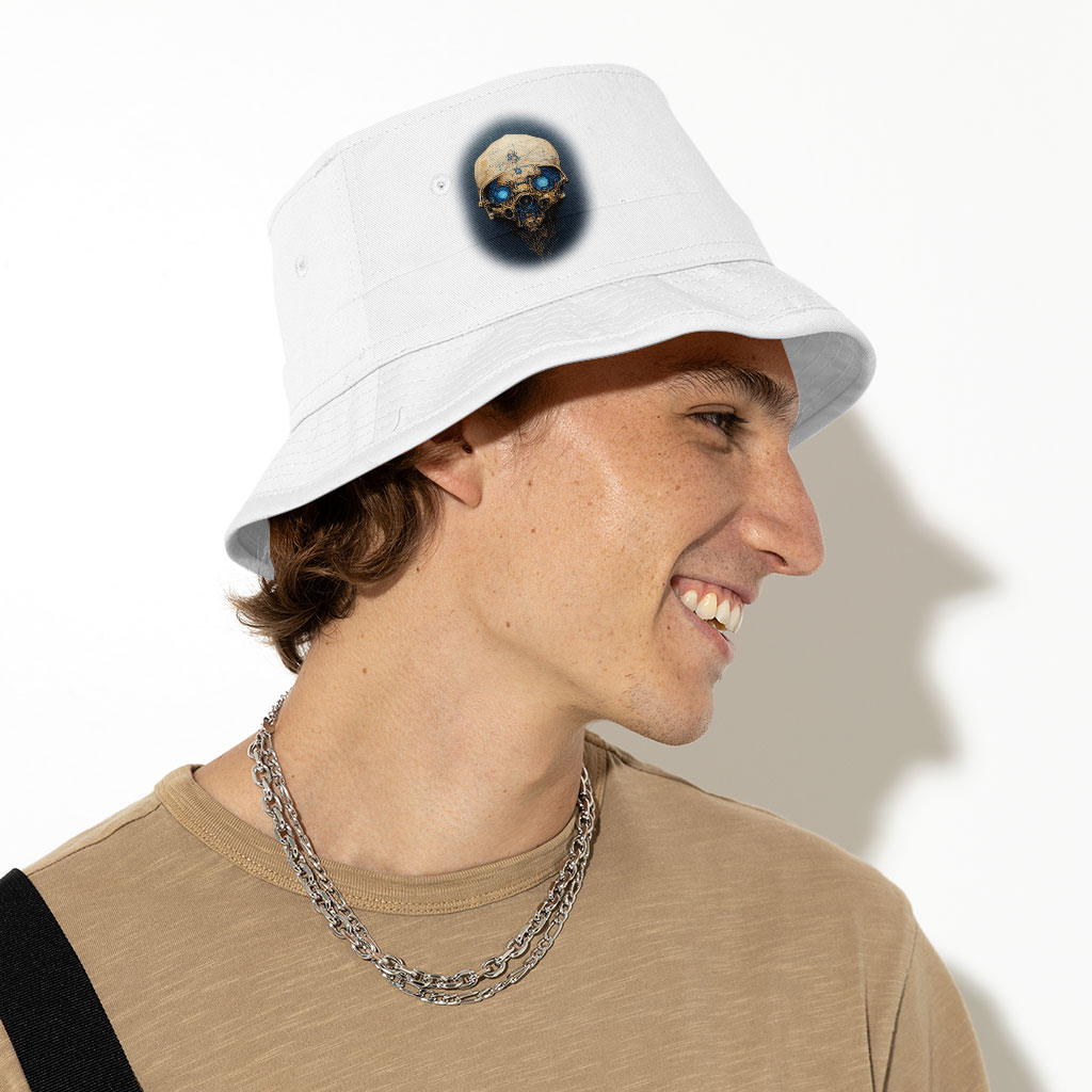 Abstract Skull Painting Bucket Hat – Skull Design Hat | Supermodel Art Patches