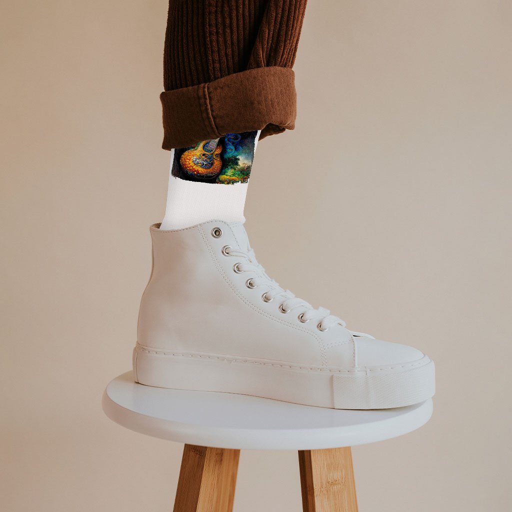 Colorful Nature Guitar Socks – Unique Graphic Novelty Socks | Shopamericaio