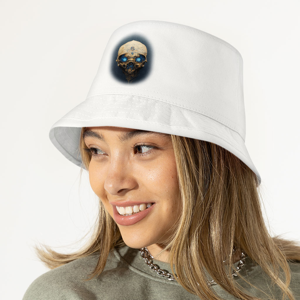 Abstract Skull Painting Bucket Hat – Skull Design Hat | Supermodel Art Patches