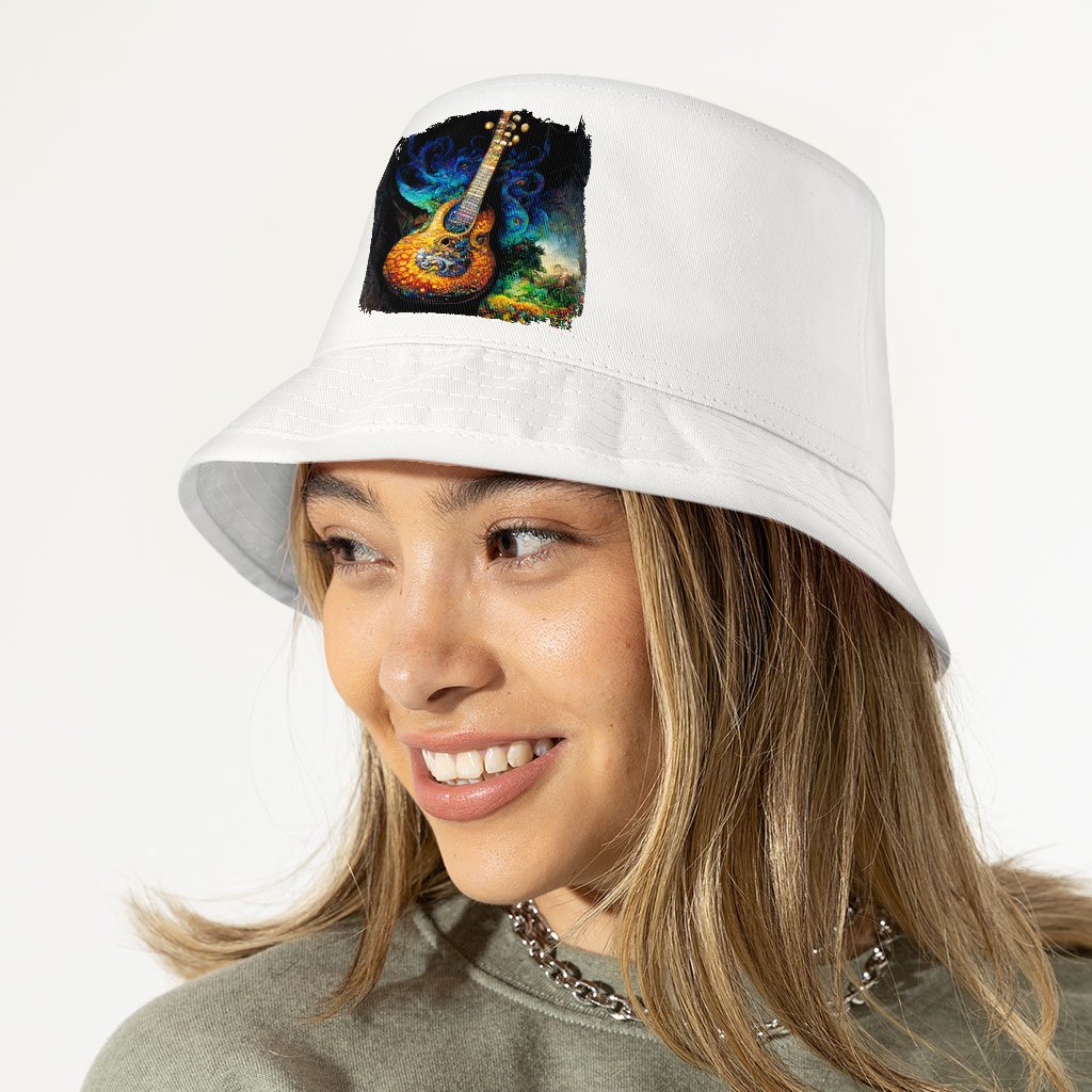 Colorful Nature Guitar Bucket Hat – Unique Graphic Hat | Shopamericaio