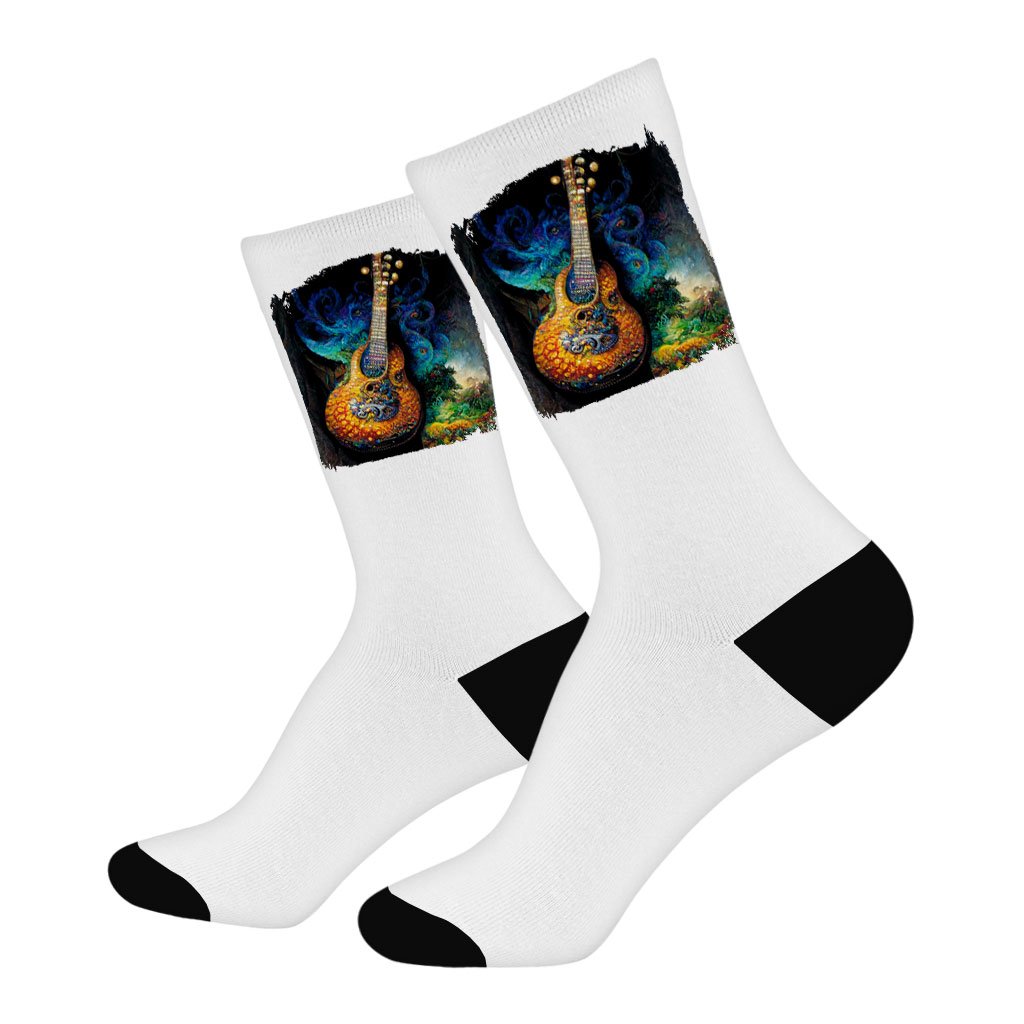 Colorful Nature Guitar Socks – Unique Graphic Novelty Socks | Shopamericaio