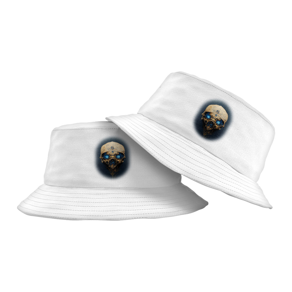 Abstract Skull Painting Bucket Hat – Skull Design Hat | Supermodel Art Patches