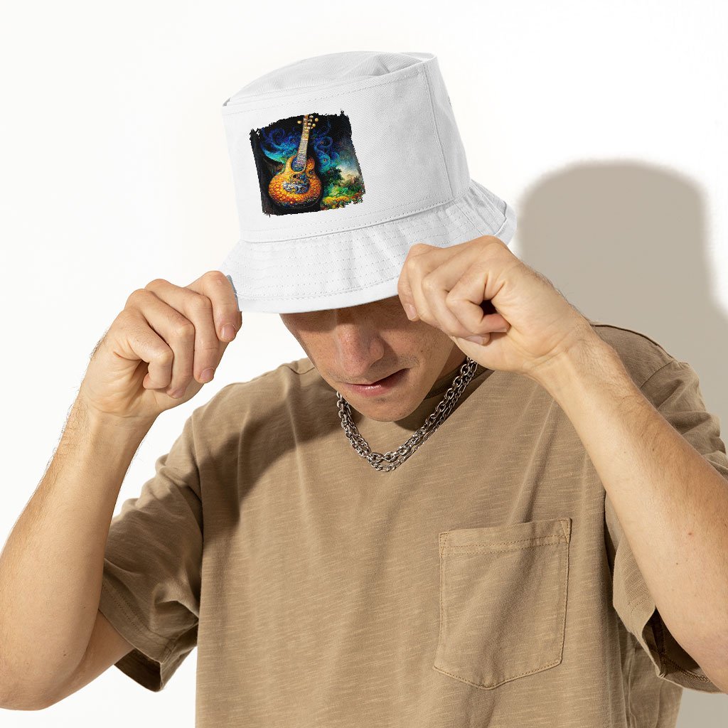 Colorful Nature Guitar Bucket Hat – Unique Graphic Hat | Shopamericaio