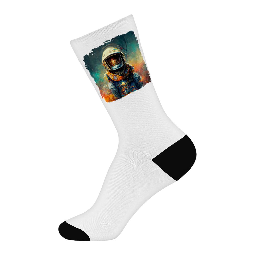 Astronaut Designer Socks – Unique Graphic Novelty Socks – Space Crew Socks