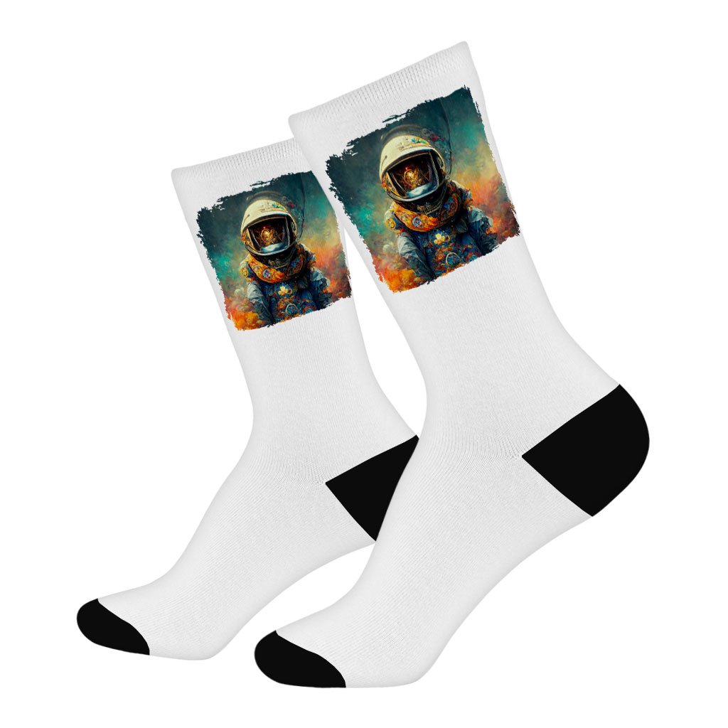 Astronaut Designer Socks – Unique Graphic Novelty Socks – Space Crew Socks