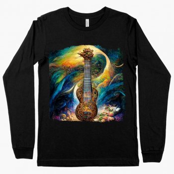 Clothing | Abstract Art Guitar Women’s Cropped Fleece Hoodie | Shopamericaio