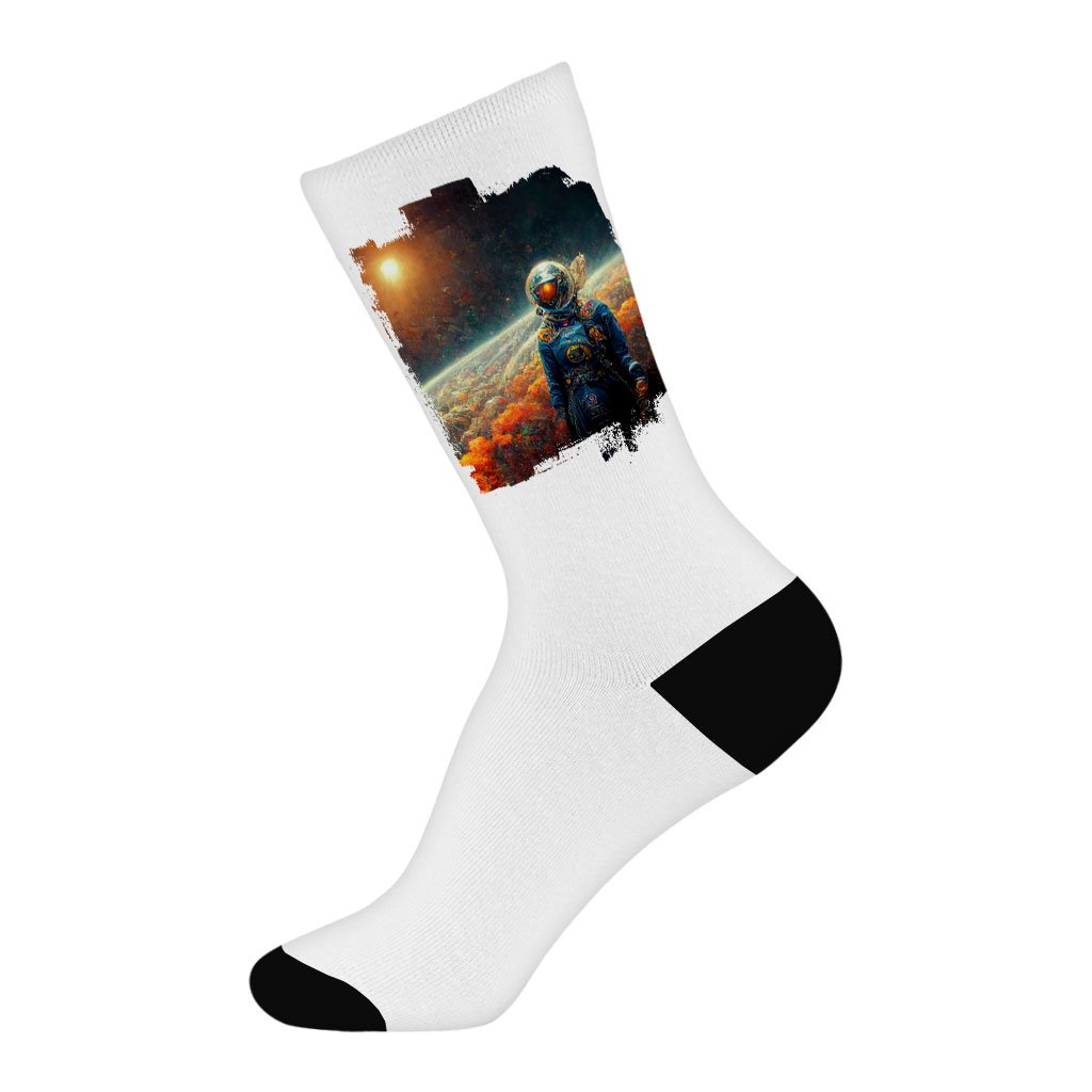 Abstract Astronaut Painting Socks – Space Novelty Socks – Graphic Crew Socks