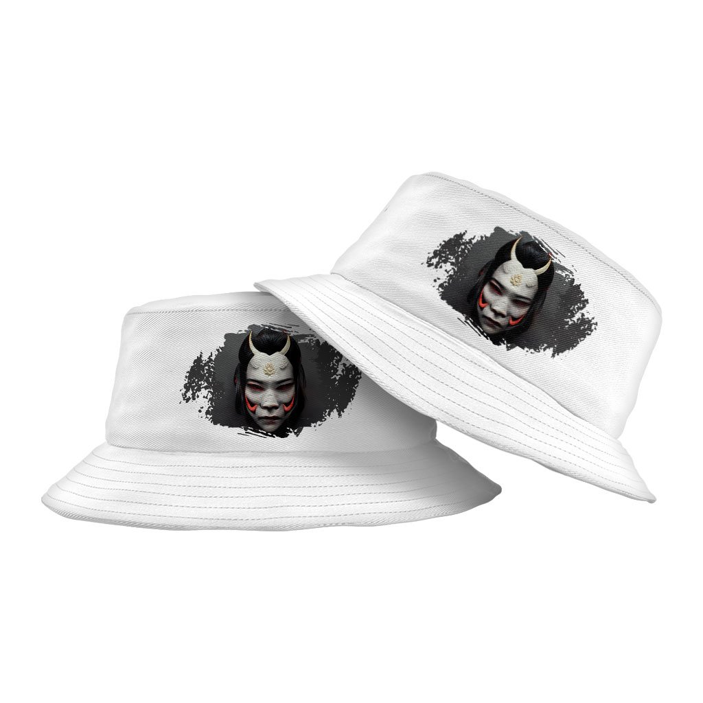 Hannya Mask Bucket Hat – Mythology Hat – Graphic Bucket Hat | Shopamericaio