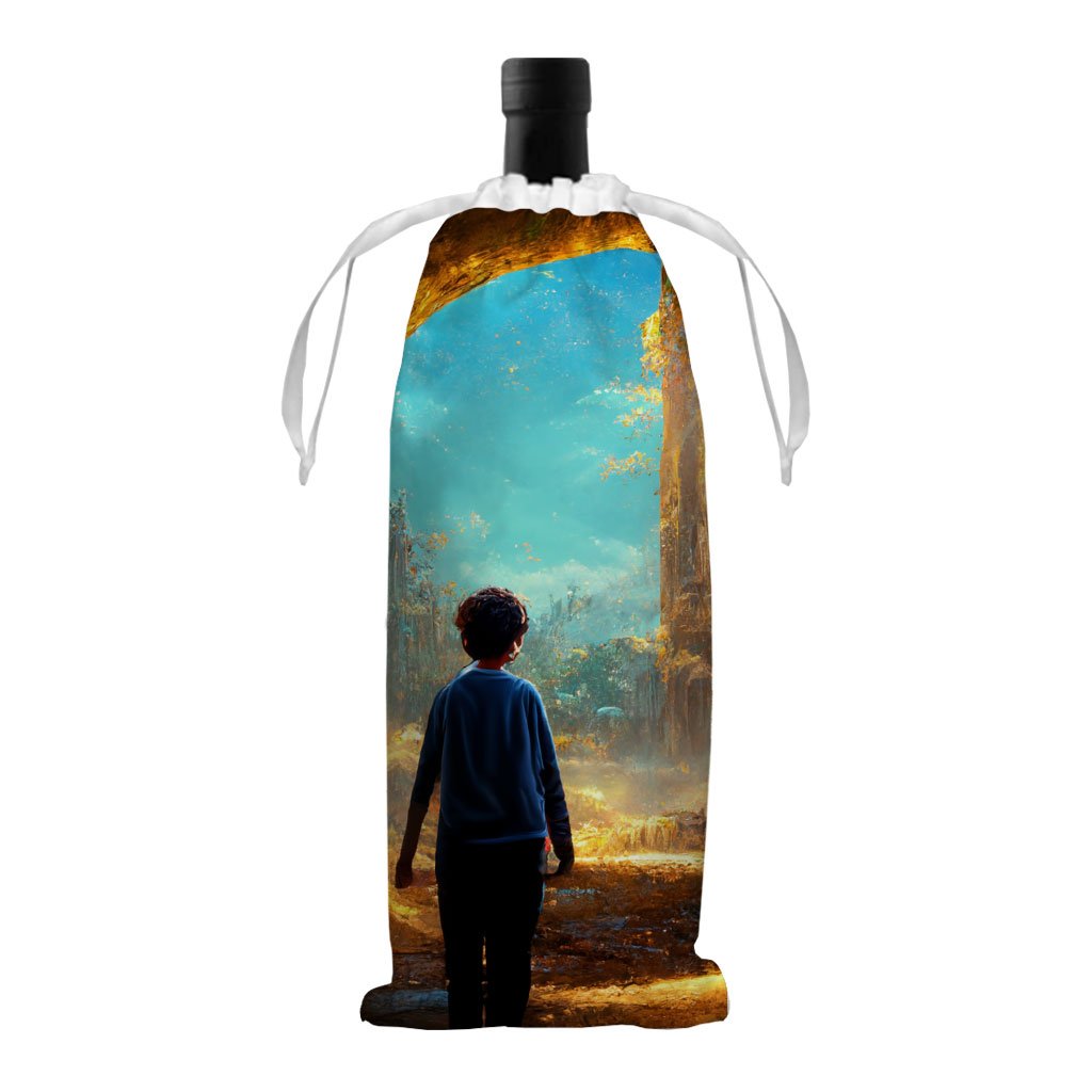 Mystical Fantasy World Art Wine Tote Bag – Landscape Wine Tote Bag