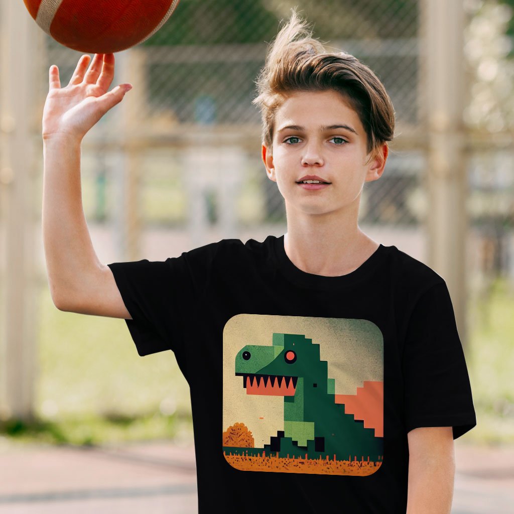 Dinosaurs Pixel Art Kids’ T-Shirt – Dino T | Dino Pixel Art Kids’ Jersey Tank