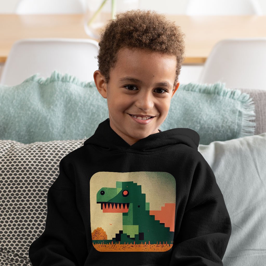 Dinosaurs Pixel Art Toddler Hoodie – Dino Toddler Hooded Sweatshirt