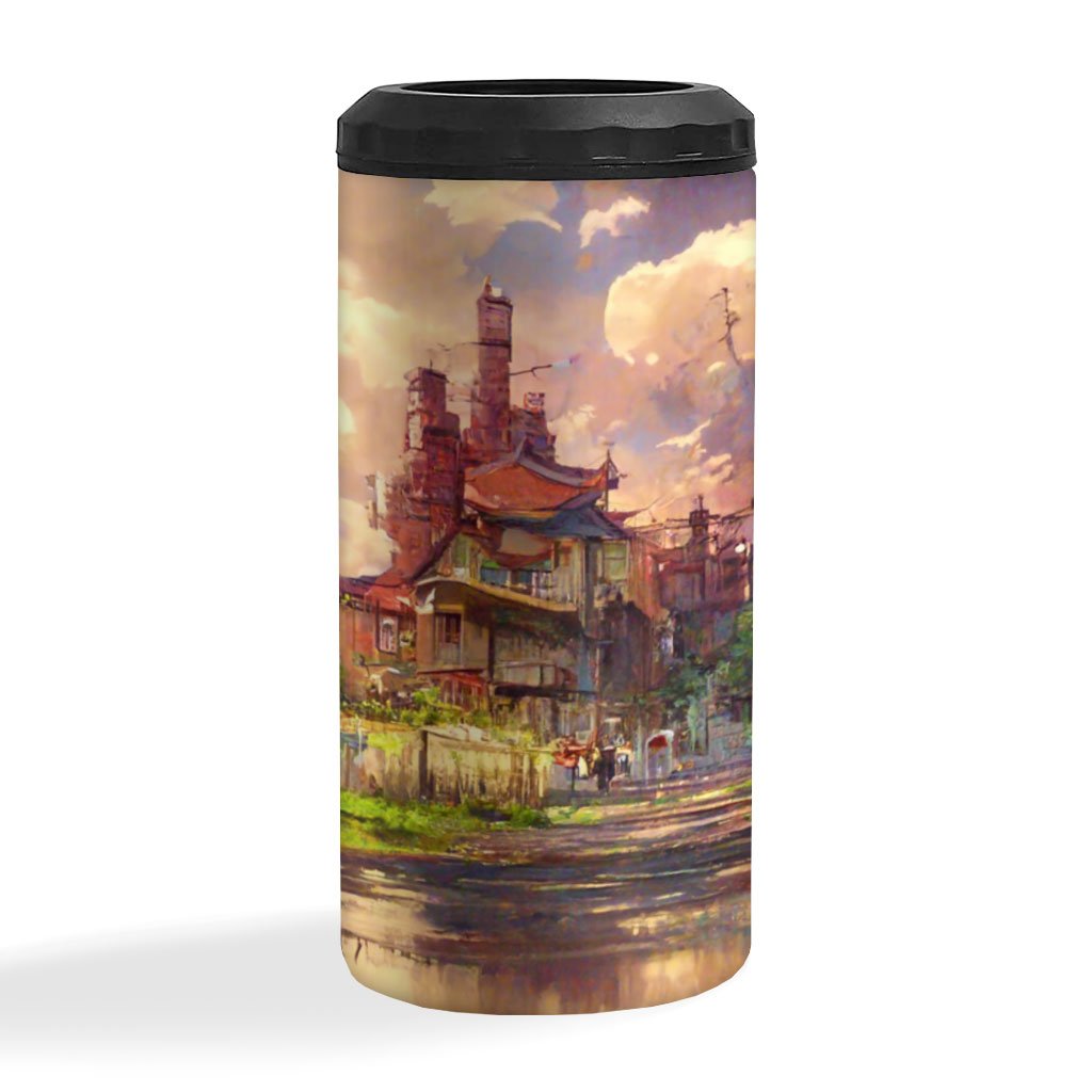 Anime City Skyline Art Insulated Slim Can Cooler – Painting Can Cooler
