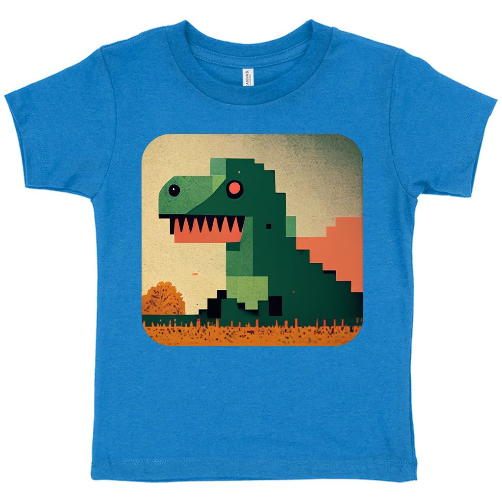 Dinosaurs Pixel Art Toddler T-Shirt – Dino Kids’ T | Dino Baby Bibs