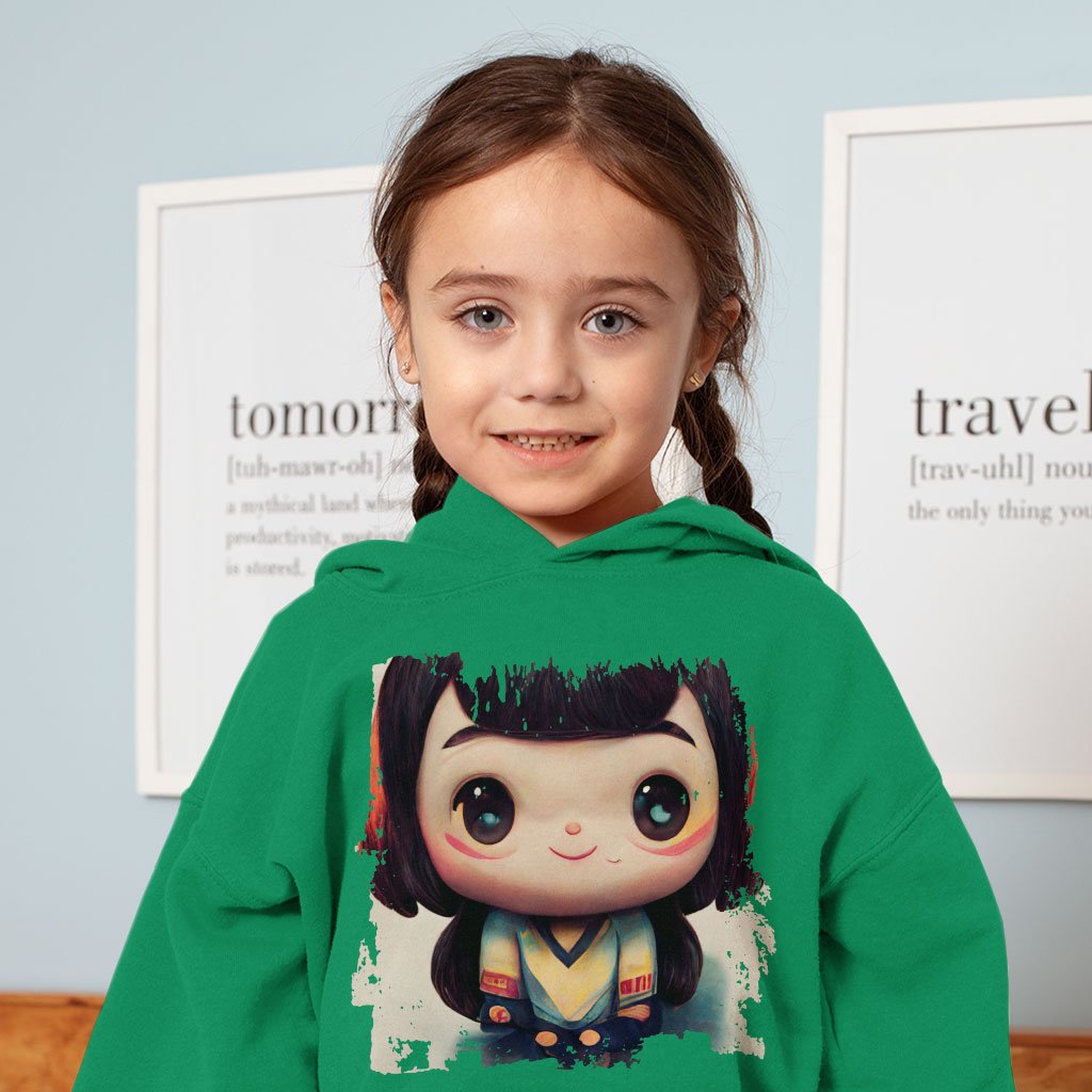 Anime Girl Smiling Toddler Hoodie – Anime Print Toddler Hooded Sweatshirt