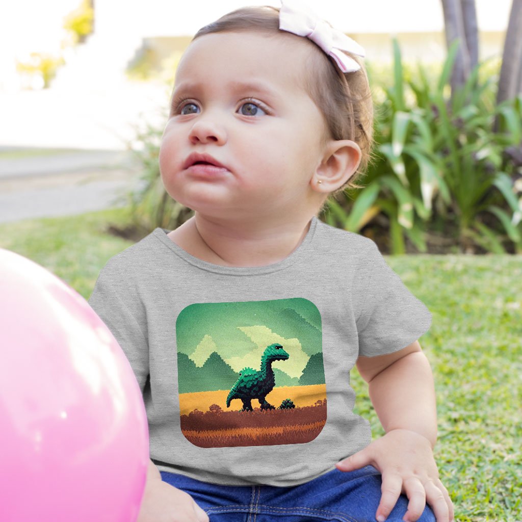 Cute Dino Baby Jersey T-Shirt – Pixel Baby T-Printed T | Shopamericaio