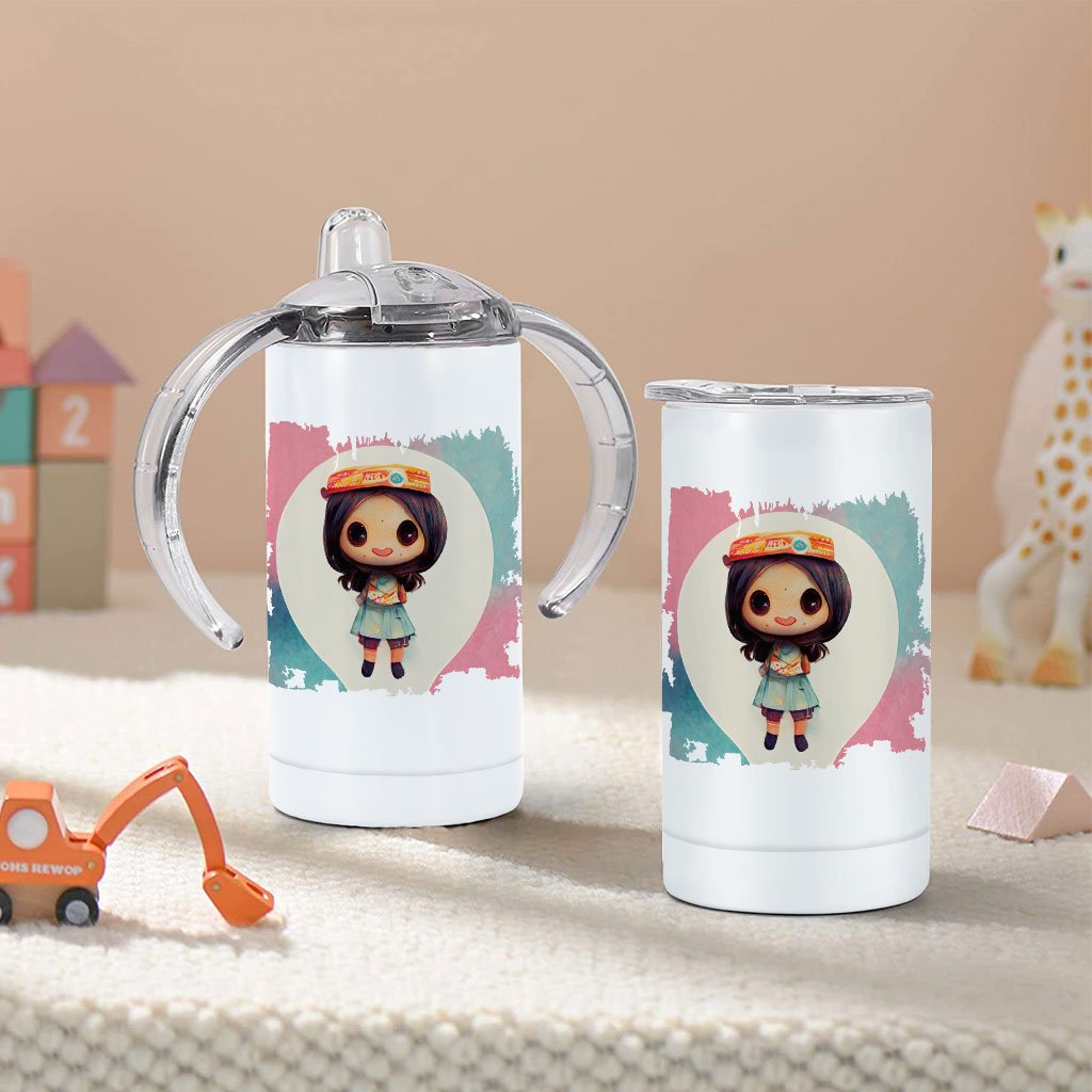 Kawaii Baby Girl Sippy Cup – Anime Style Baby Sippy Cup – Graphic Sippy Cup