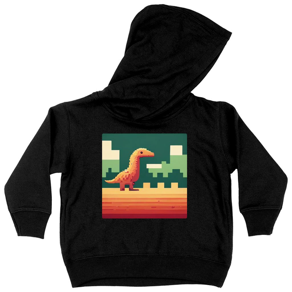 Cute Dino Pixel Toddler Hoodie – 8 Bit Toddler Hooded Sweatshirt | Shopamericaio