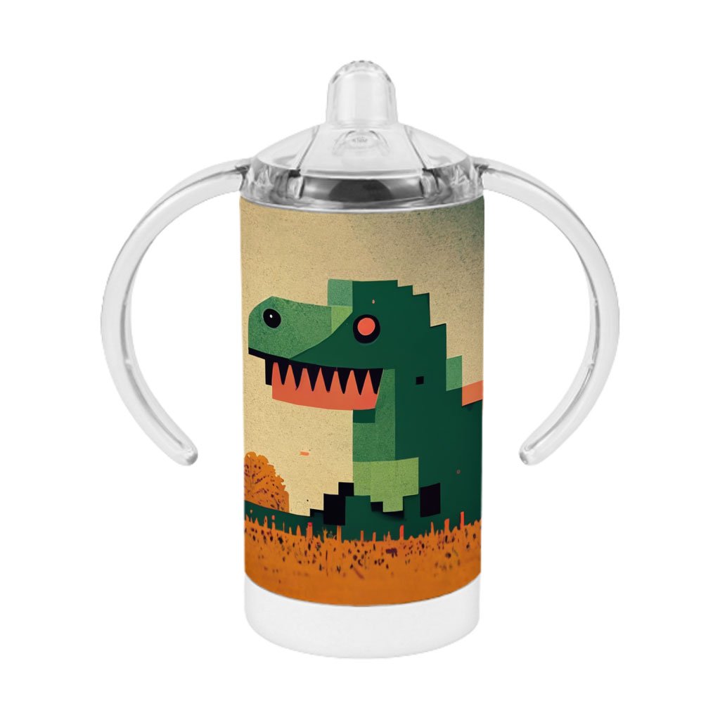 Dinosaurs Pixel Art Sippy Cup – Dino Baby Sippy Cup – Graphic Sippy Cup