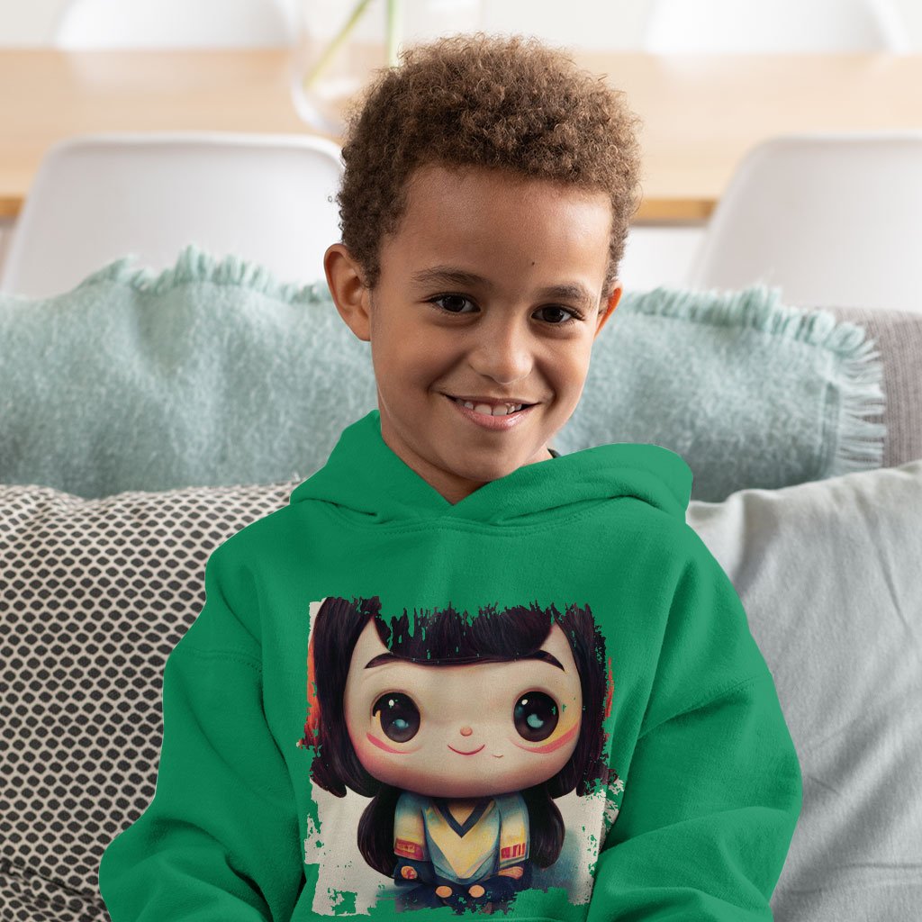 Anime Girl Smiling Toddler Hoodie – Anime Print Toddler Hooded Sweatshirt