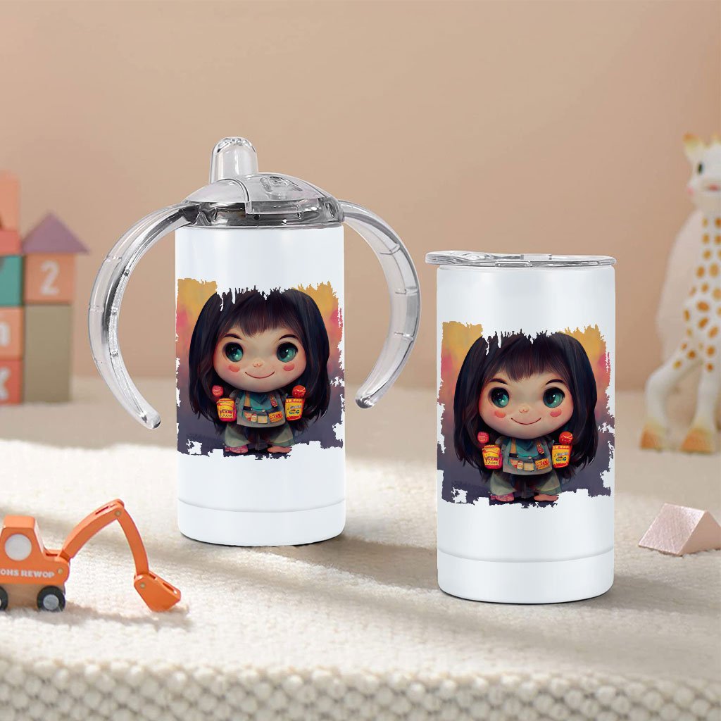 Anime Girl Cute Sippy Cup – Anime Print Baby Sippy Cup – Graphic Sippy Cup