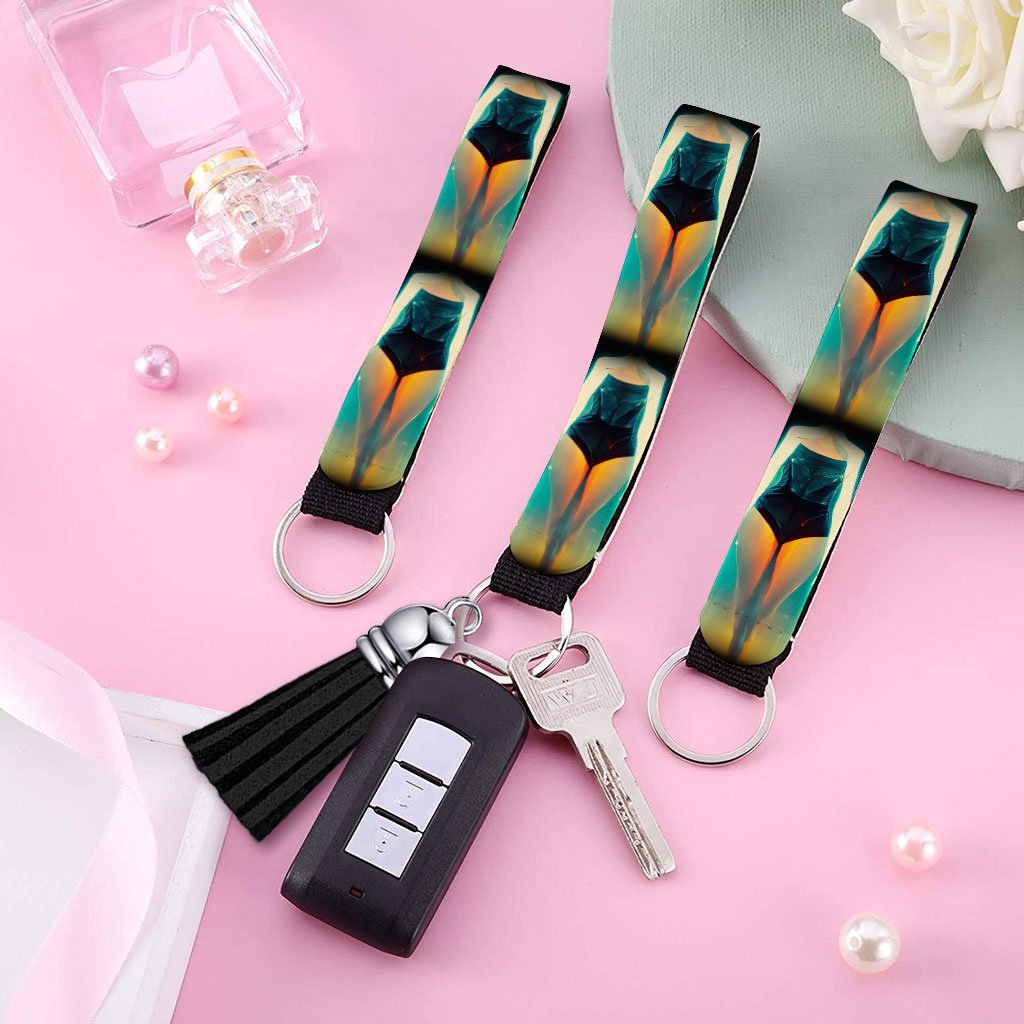 Neon Cyberpunk Woman Keychain Wristlet – Cool Keychain Bracelet | Shopamericaio