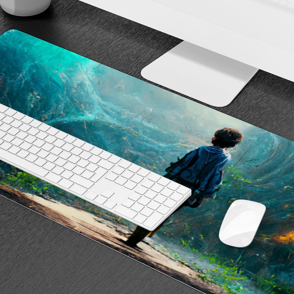 Dream World Fantasy Art Desk Mat – Nature Desk Pad – Landscape Laptop Desk Mat