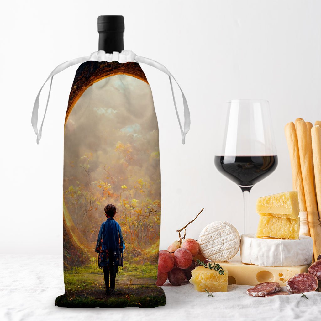 Anime Fantasy Land Art Wine Tote Bag – Magical Forest Wine Tote Bag