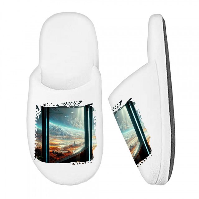 Futuristic Cities Fantasy Art Memory Foam Slippers – Cool Slippers