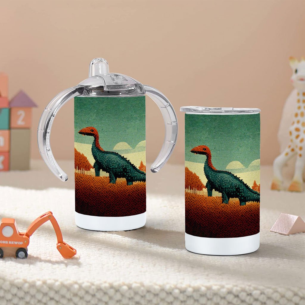 Cute Little Dino Sippy Cup – Dinosaurs Baby Sippy Cup – Retro Sippy Cup