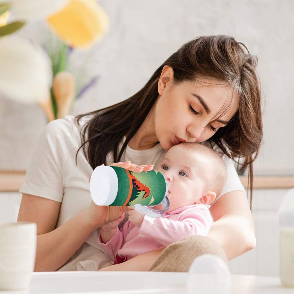 Dino Pixel Art Sippy Cup – Cute Dinosaur Baby Sippy Cup – 8 Bit Sippy Cup