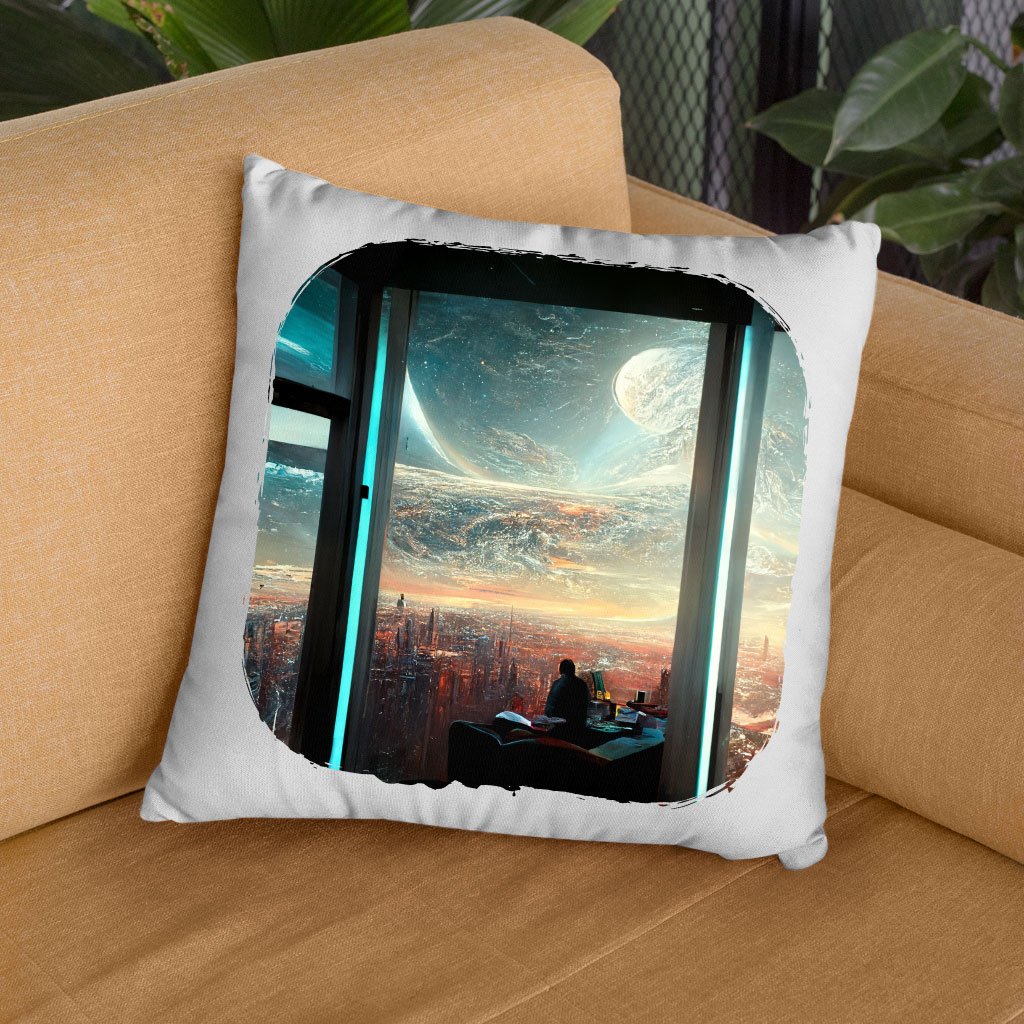 Futuristic City Art Square Pillow Cases – Space City Pillow Covers