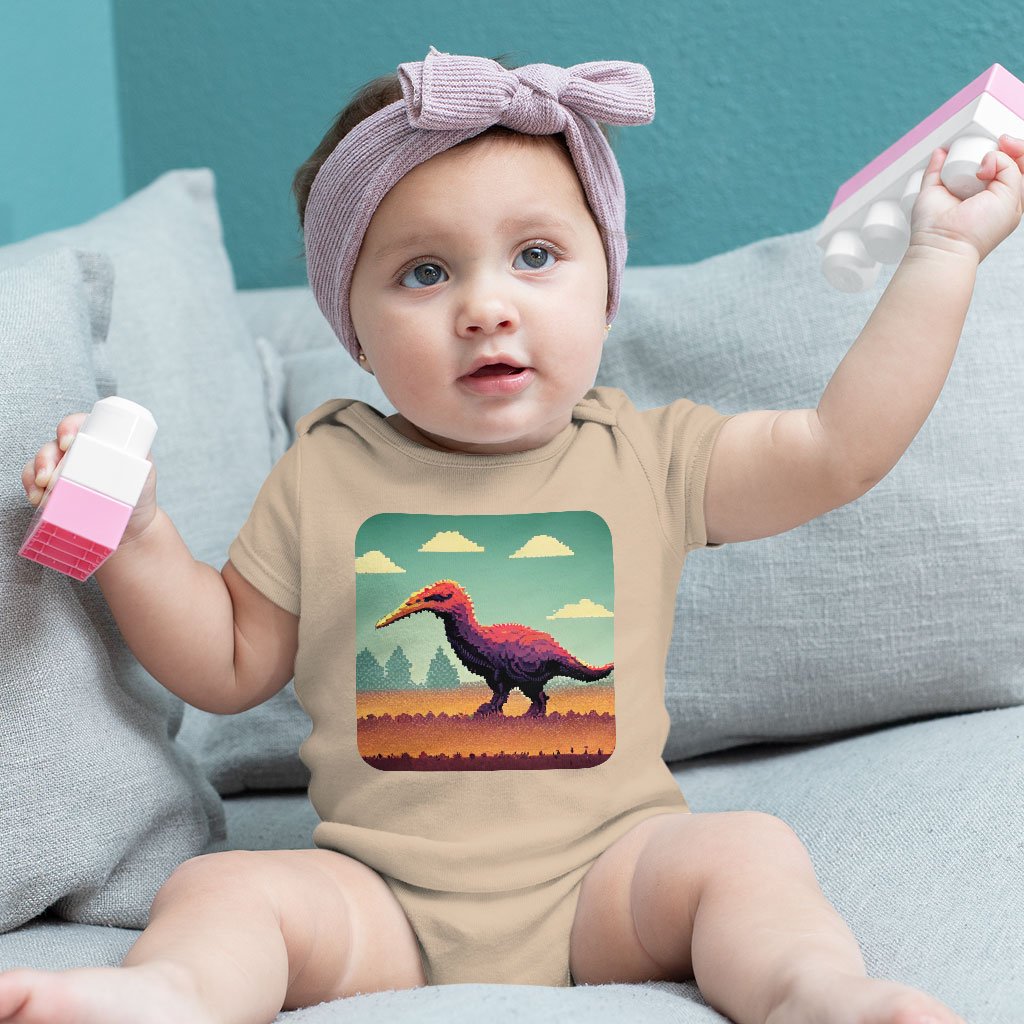 Cute Dinosaur Baby Jersey Onesie – Dino Baby Onesie – Printed Baby One-Piece