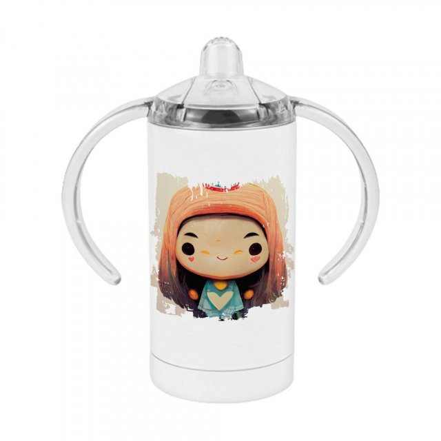 Cute Anime Girl Print Sippy Cup – Kawaii Baby Sippy Cup – Japanese Sippy Cup