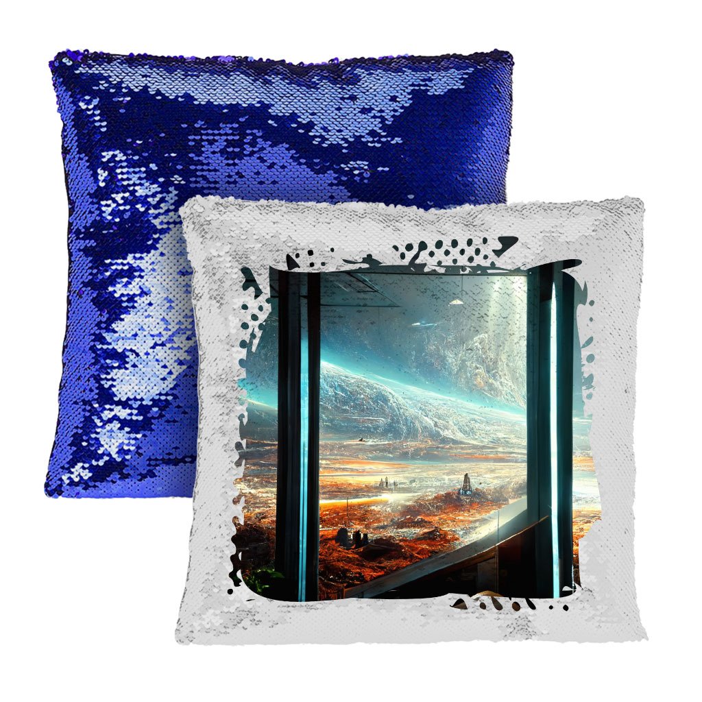 Futuristic Cities Fantasy Art Sequin Pillow Case – Cool Pillow Case