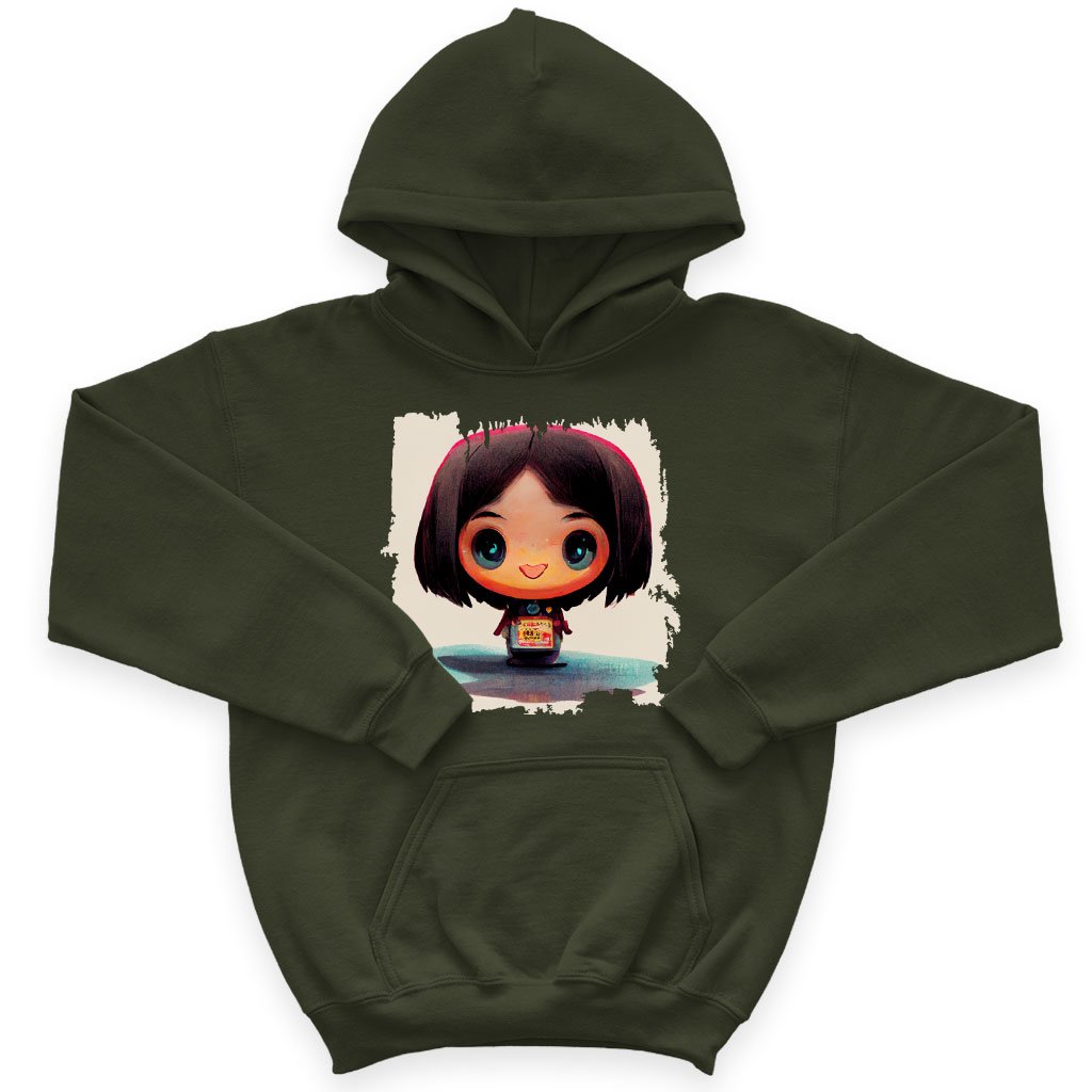 Japanese Young Cute Girl Kids’ Sponge Fleece Hoodie – Kawaii Kids’ Hoodie
