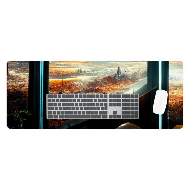 Futuristic Cities Fantasy Art Desk Mat – Cool Desk Pad | Shopamericaio