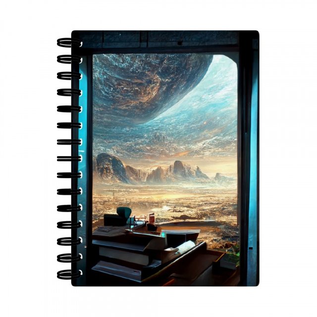 City Space Fantasy Art Spiral Notebook – Cool Notebook – Futuristic Notebook