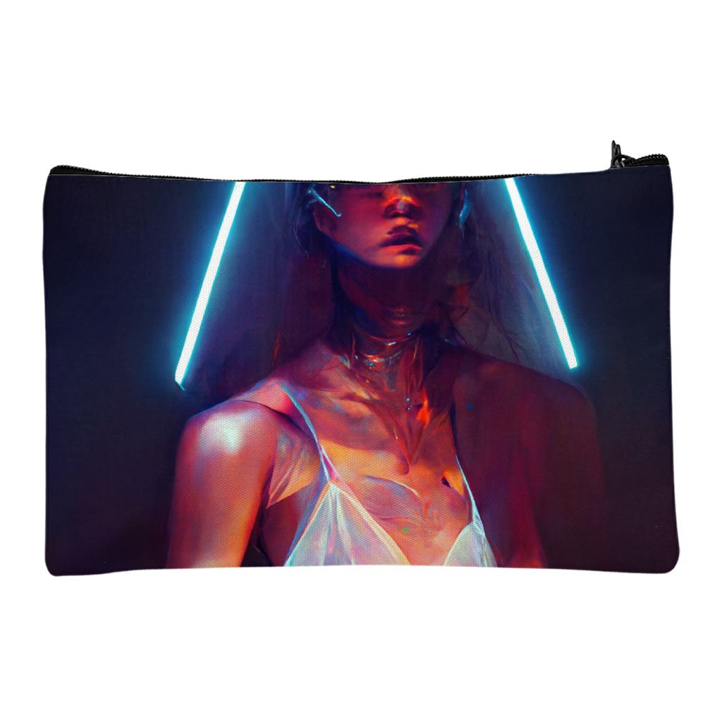 Cool Supermodel Art Makeup Bag – Cool Cosmetic Bag – Futuristic Makeup Pouch