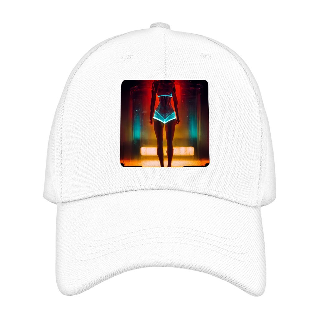 Fashion Model Woman In Neon Light Hat Patches – Futuristic Patches
