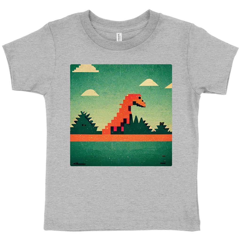 Dino Pixel Art Toddler T-Shirt – Cute Dinosaur Kids’ T | Shopamericaio