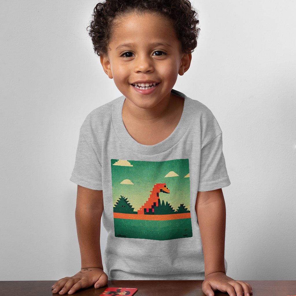 Dino Pixel Art Toddler T-Shirt – Cute Dinosaur Kids’ T | Shopamericaio
