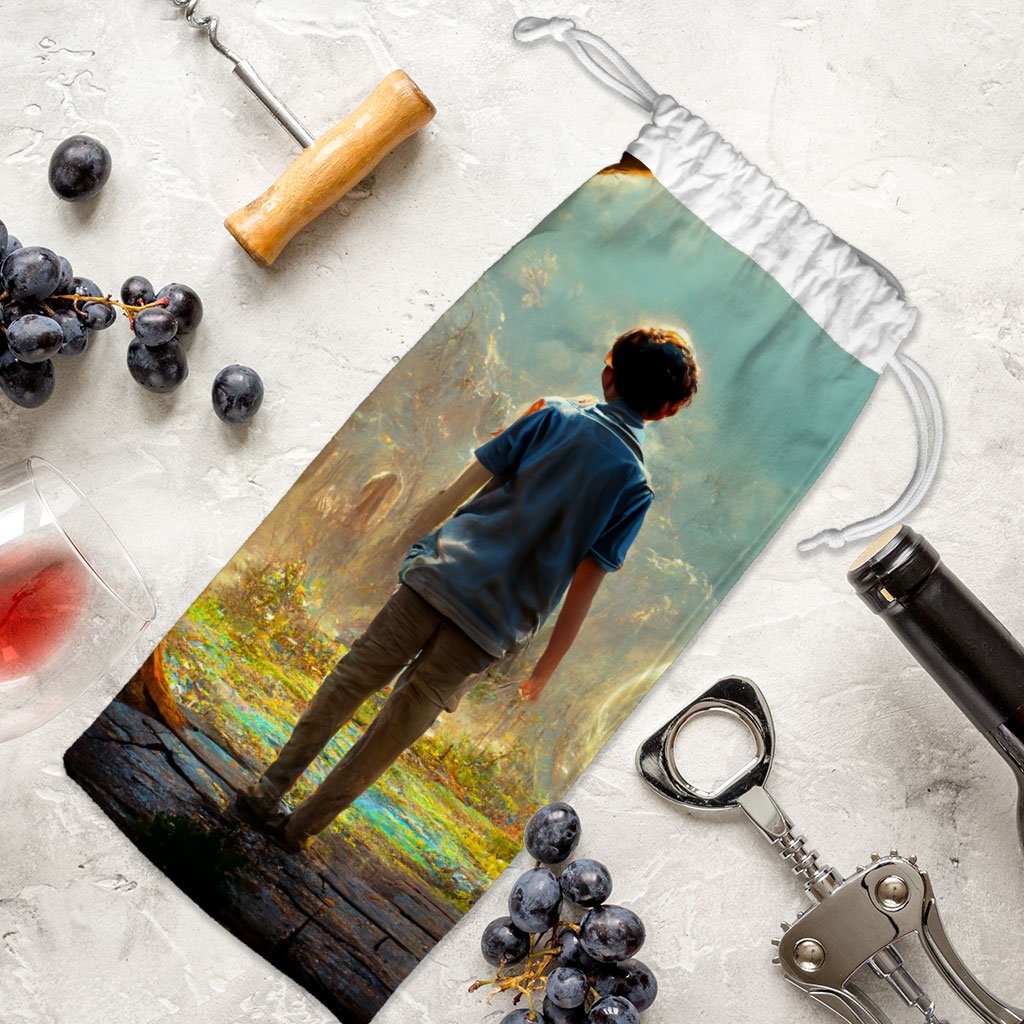 Fantasy World Digital Art Wine Tote Bag – Magical Forest Wine Tote Bag