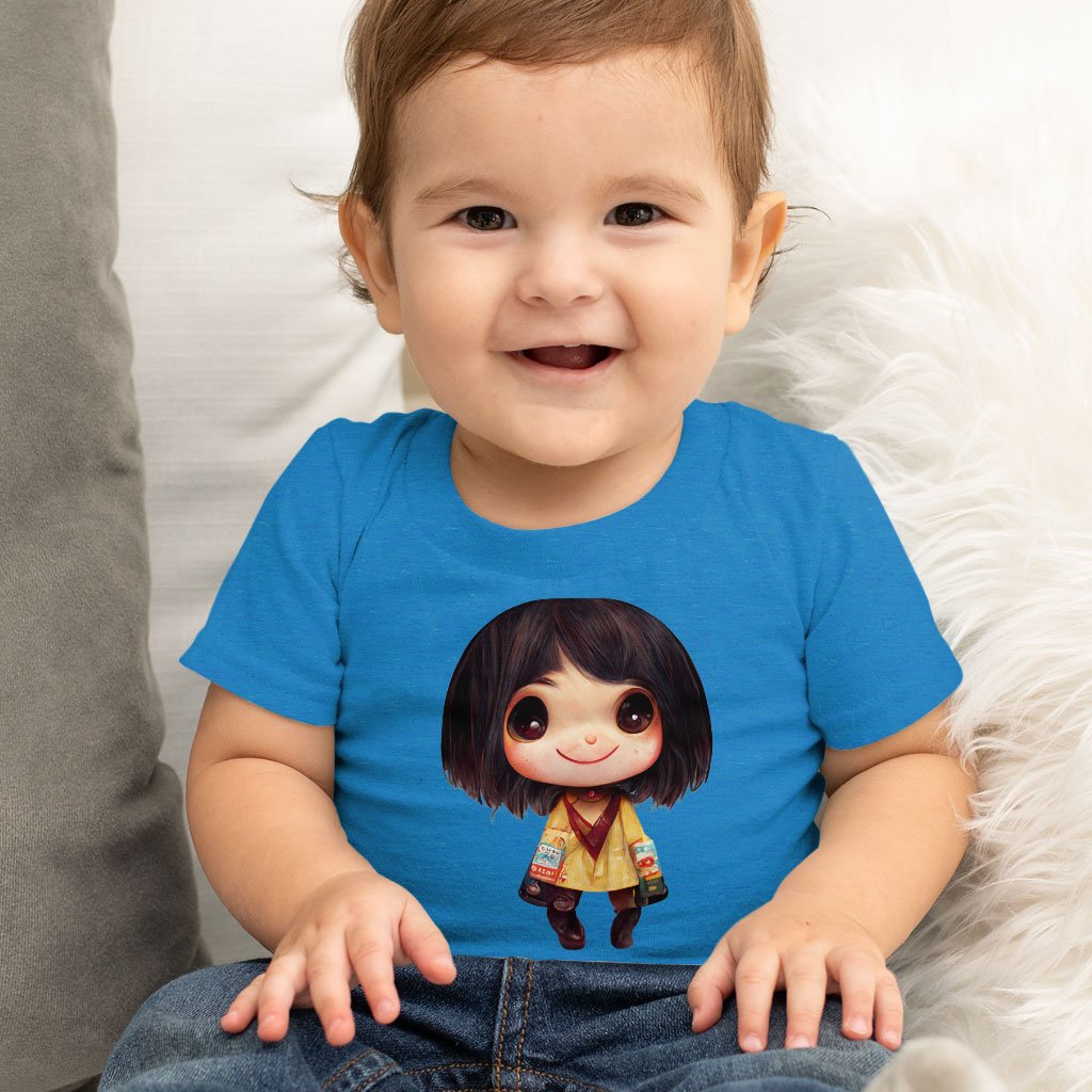 Kawaii Anime Face Baby Jersey T-Shirt – Cute Baby T-Japanese T | Shopamericaio