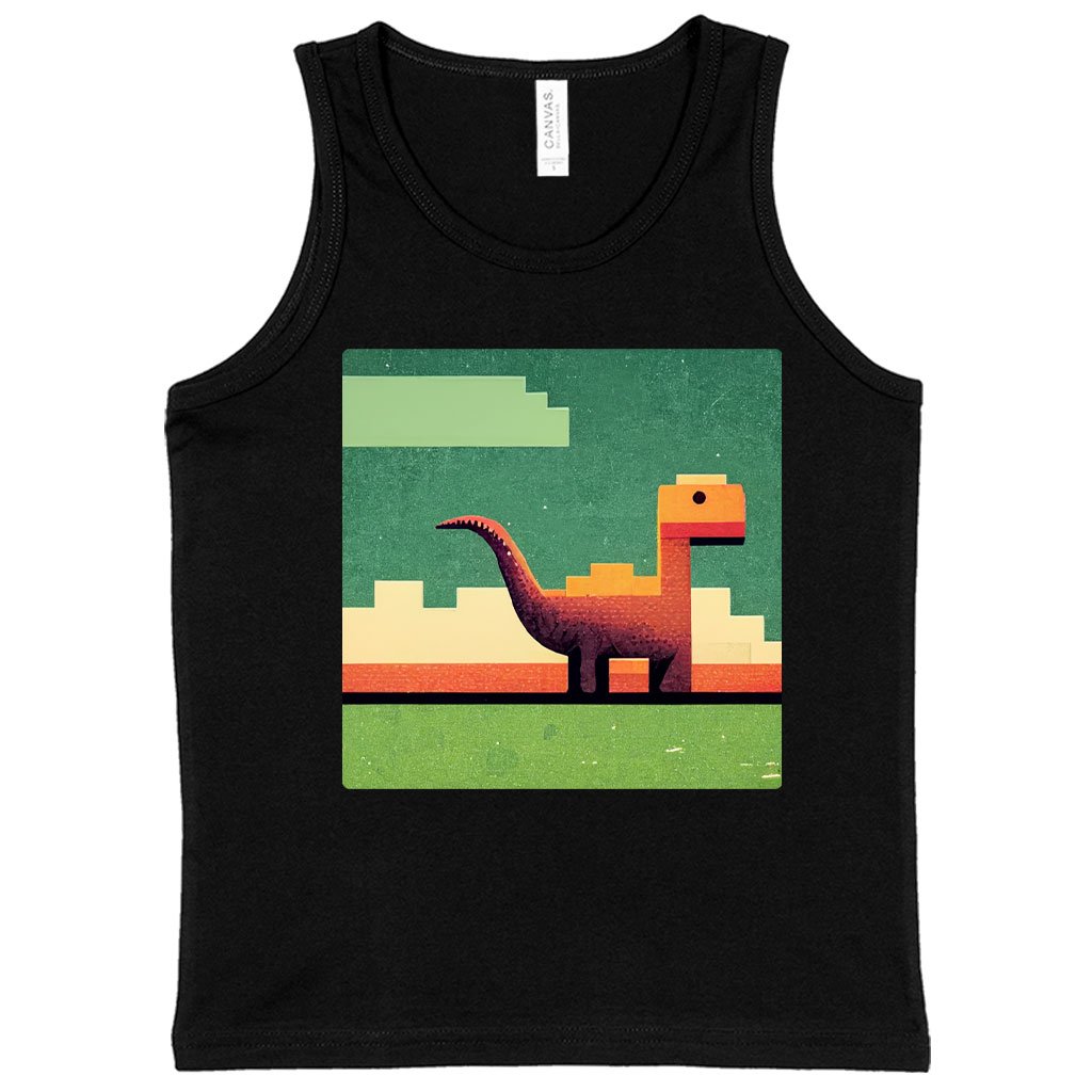 Dino Pixel Art Kids’ Jersey Tank – Dinosaurs Sleeveless T-Shirt | Dino Baby Bibs