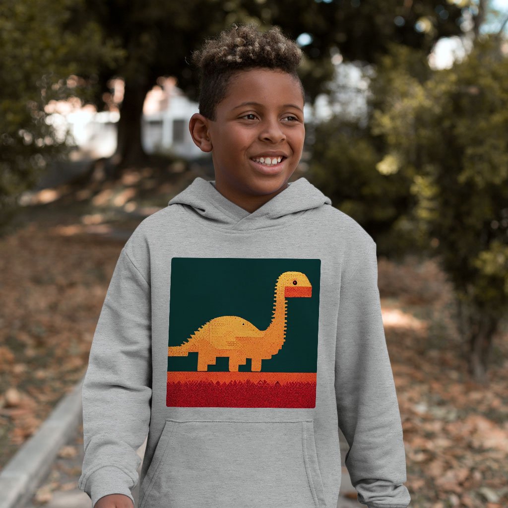 Dinosaurs Kids’ Sponge Fleece Hoodie – 8 Bit Kids’ Hoodie | Shopamericaio