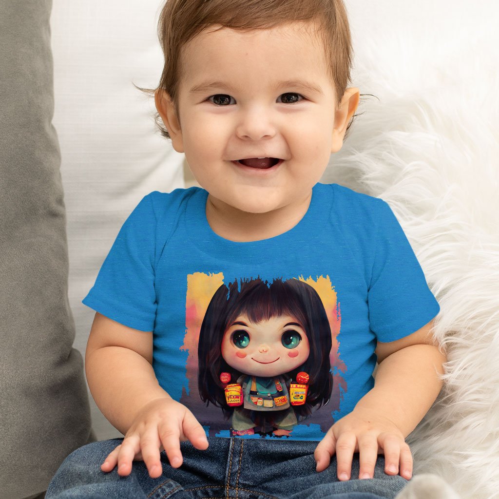 Anime Girl Cute Baby Jersey T-Shirt – Anime Print Baby T-Graphic T