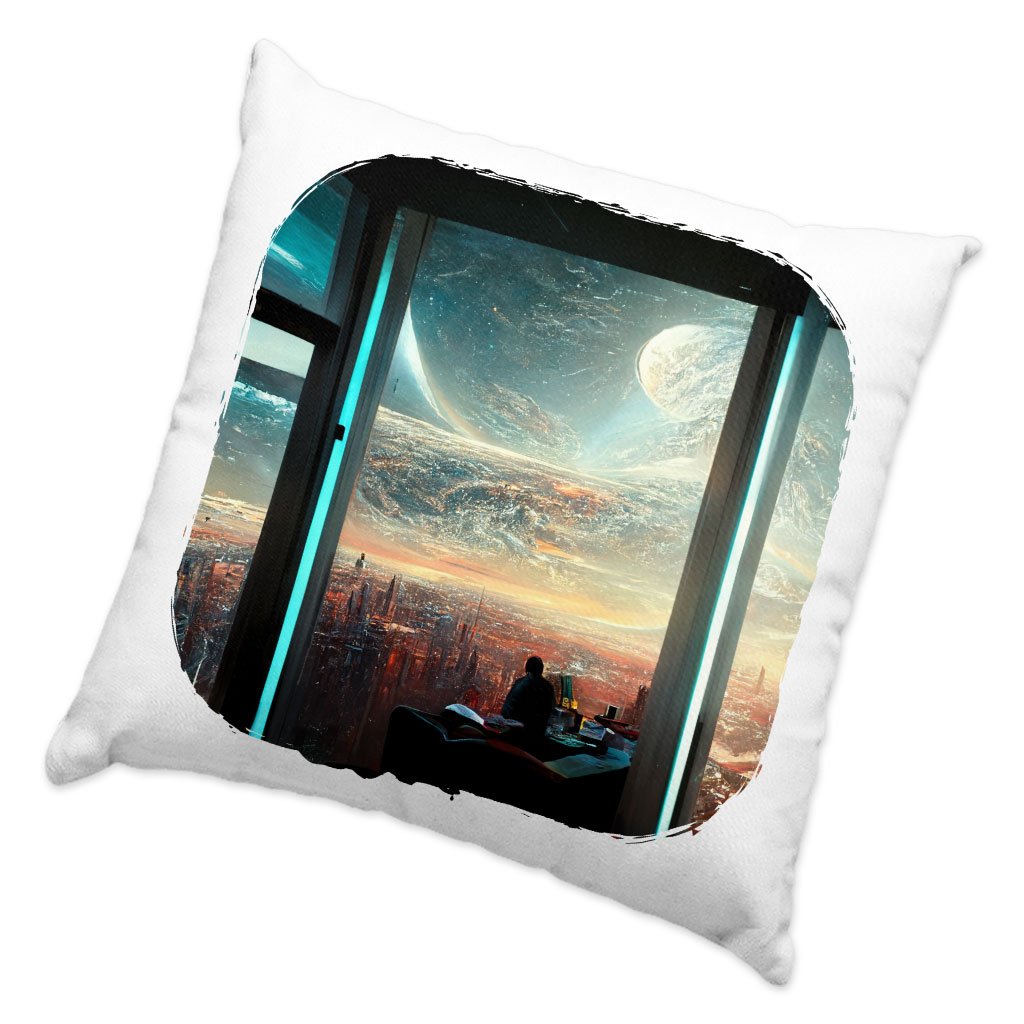 Futuristic City Art Square Pillow Cases – Space City Pillow Covers