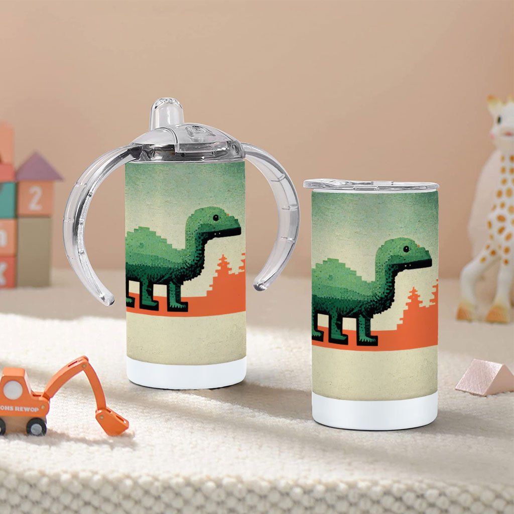 Dino Sippy Cup – Pixel Baby Sippy Cup – Graphic Sippy Cup | Dino Baby Bibs